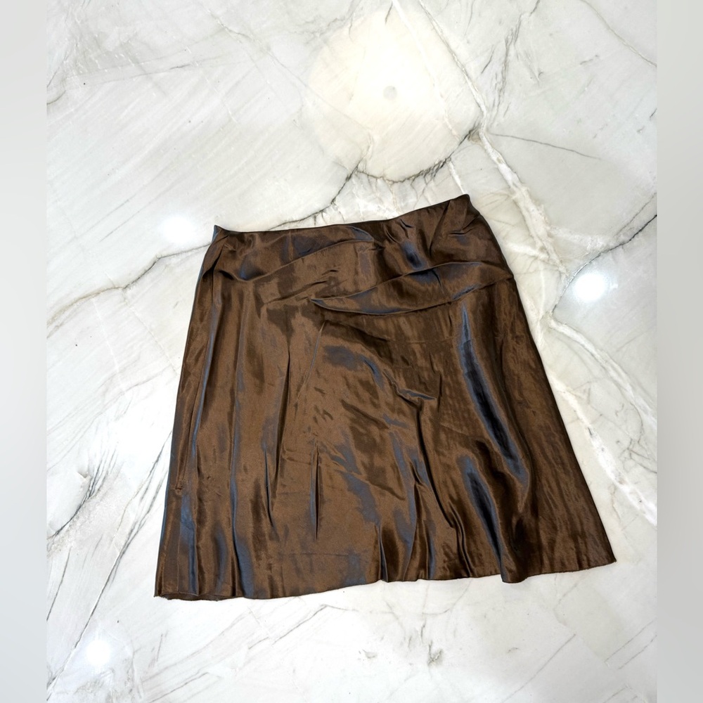 vince Chocolate Brown Satin Skirt